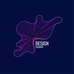 Poster - vector abstract background with dynamic waves, line and particles.