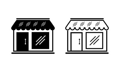 Poster - Store icon Flat symbol vector