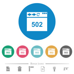 Poster - Browser 502 Bad gateway flat round icons