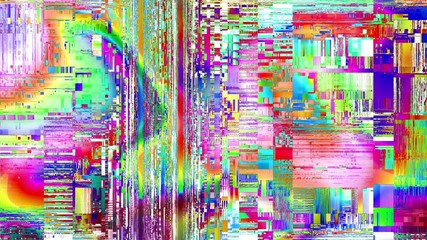 Poster - Abstract dark background with grunge artifacts codec. Imitation of a Datamoshing video.