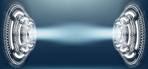 Poster - Futuristic hud interface. Shiny technology shapes can be used for science presentations. Vector 