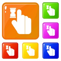 Poster - Click icons set collection vector 6 color isolated on white background