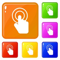 Poster - Click icons set collection vector 6 color isolated on white background