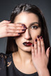 © Leart - Glamour fashion model portrait with dark lips and nails