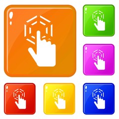 Poster - Click icons set collection vector 6 color isolated on white background