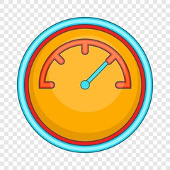 Poster - Yellow speedometer icon. Cartoon illustration of speedometer vector icon for web design