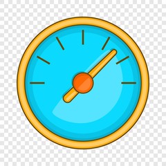 Poster - Large round speedometer icon. Cartoon illustration of speedometer vector icon for web design