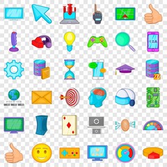 Poster - Joystick icons set. Cartoon style of 36 joystick vector icons for web for any design