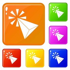 Poster - Click icons set collection vector 6 color isolated on white background