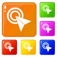 Poster - Click icons set collection vector 6 color isolated on white background