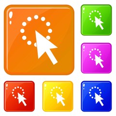 Poster - Click icons set collection vector 6 color isolated on white background