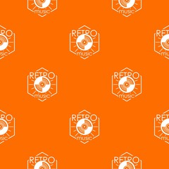 Poster - Retro music pattern vector orange for any web design best