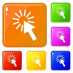 Poster - Click icons set collection vector 6 color isolated on white background