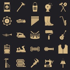 Poster - Working gear icons set. Simple set of 25 working gear vector icons for web for any design