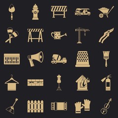 Poster - Working mechanism icons set. Simple set of 25 working mechanism vector icons for web for any design