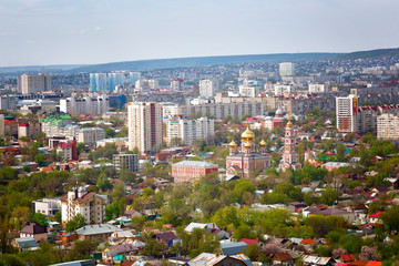 Wall Mural - The view from the heights of the city of Saratov, Russia