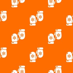 Poster - Winter gloves pattern vector orange for any web design best