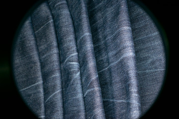 Wall Mural - Denim blue and grey fabric in black circle-frame.