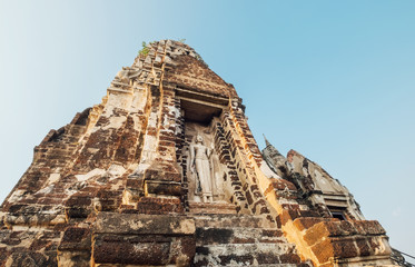 Wat Chaiwatthanaram - Buddhist temple under the evening  sunset rays in the city of Ayutthaya Historical Park, Thailand,