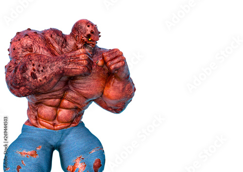 Cuadros en Lienzo super villain ir ready for fight in a white background