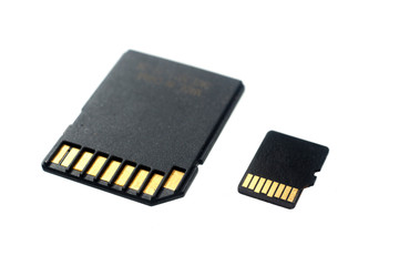 sd card isolated on white background.
