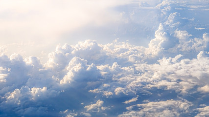 Wall Mural - Wonderful view of the sky and clouds with light of the sun from above.