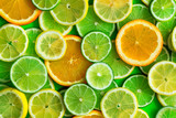 Fototapeta Kuchnia - Citrus fruits slices texture background
