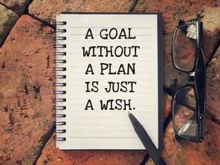 Wall Mural - Motivational and inspirational wording - A Goal Without A Plan Is Just A Wish.