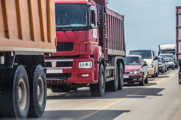 Canvas Print - cars in traffic jam on the road