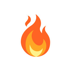 Wall Mural - simple vector flame icon in flat style
