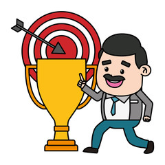 Sticker - businessman trophy target