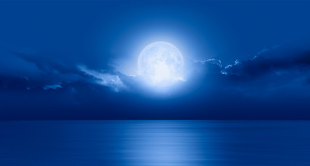 Aufkleber - Night sky with moon in the clouds 
