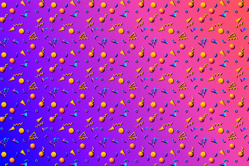 Poster - Abstract background with 80s memphis geometics style pattern and vibrant psychedelic colors