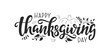 © Linett - Happy Thanksgiving Day vector lettering quote. Handwritten greeting card template for Thanksgiving day. Modern calligraphy, hand lettering inscription.
