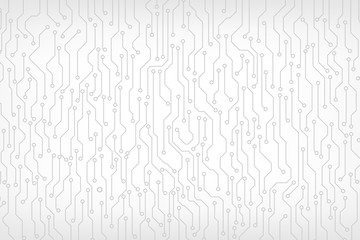 Aufkleber - Circuit Board Technology Information Pattern Concept Vector Background. Grayscale Color Abstract PCB Trace Data Infographic Design Illustration.