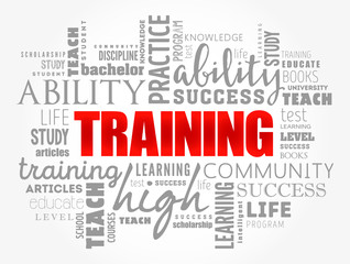 training word cloud collage, education concept background