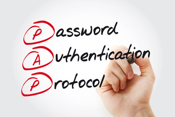 Poster - Hand writing PAP Password Authentication Protocol with marker, acronym business concept