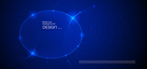 Aufkleber - Vector illustration smooth lines in dark blue color background.