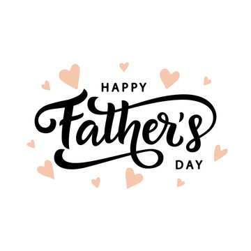 Happy Fathers Day greeting with hand written lettering