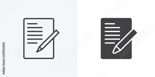 Fotomural Document with pen, form icon