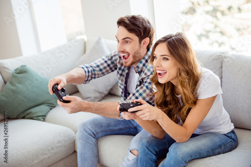 Fotografía Portrait of his he her she two person nice attractive lovely cheerful cheery pos