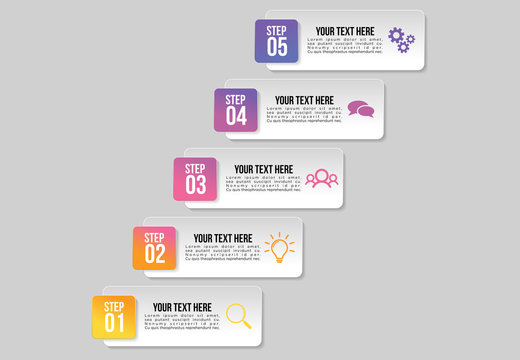 Vector Infographic Design Template with Options Steps and Marketing Icons can be used for info graph, presentations, process, diagrams, annual reports, workflow layout