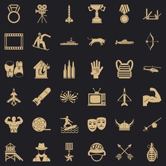 Poster - Award icons set. Simple style of 36 award vector icons for web for any design