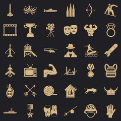 Poster - Sword icons set. Simple style of 36 sword vector icons for web for any design
