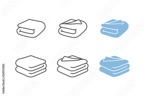 Fotomural Set of towel vector illustrations