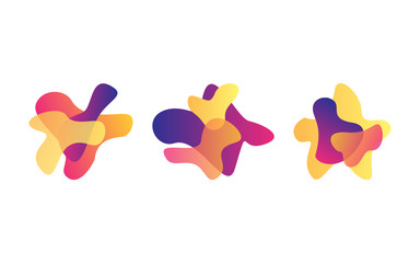 Poster - Set of abstract colored modern graphic elements