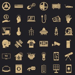 Poster - Telescope icons set. Simple style of 36 telescope vector icons for web for any design