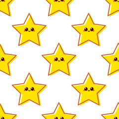 Wall Mural - Cute funny cartoon stars pattern