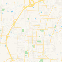 Empty vector map of Fayetteville, Arkansas, USA