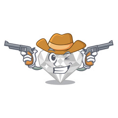 Sticker - Cowboy white diamond in the cartoon shape